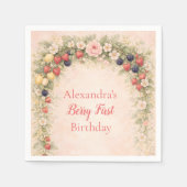 Berry First Garden 1st Birthday スタンダードカクテルナプキン (正面)