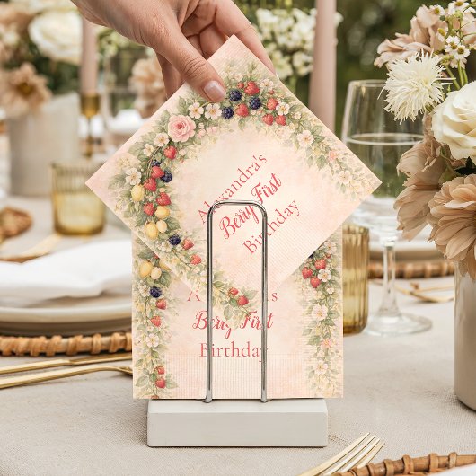 Berry First Garden 1st Birthday スタンダードカクテルナプキン