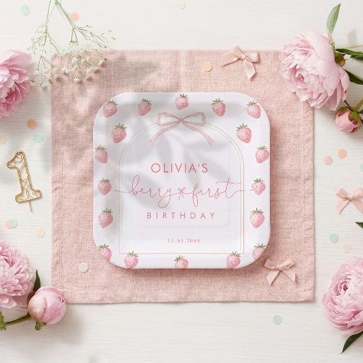 Berry First Girl Birthday  ペーパープレート