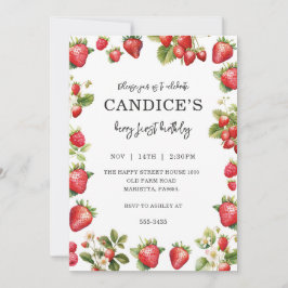Berry First Invitation for Birthday Fruit Party  招待状