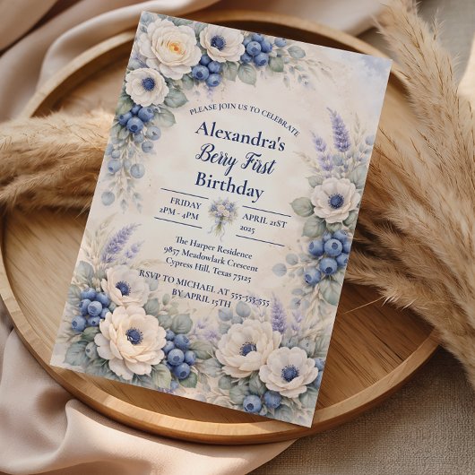 Berry First Storybook Garden 1st Birthday 招待状