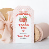 Berry First Strawberry Bow 1st Birthday Party ギフトタグ