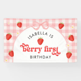 Berry First Strawberry Girl 1st Birthday Party  横断幕