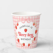Berry First Strawberry Girl 1st Birthday Party 紙コップ (正面)