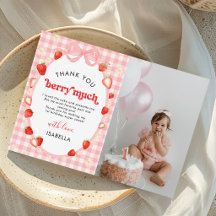 Berry First Strawberry Girl 1st Birthday Photo