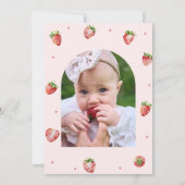 Berry First Strawberry Photo Birthday 招待状 (裏面)