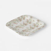 Berry Floral Pattern First Birthday ペーパープレート (傾斜あり)