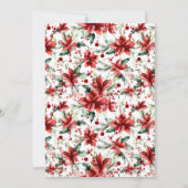 Berry Gold Foil Frame Photo Christmas Holiday Card シーズンカード (裏面)