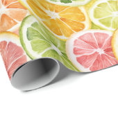Berry Green Lim Orange Pink Fruit Bridal Shower ラッピングペーパー (ロールコーナー)