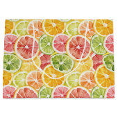 Berry Green Orange Pink Fruit Bridal Shower ラージペーパーバッグ (正面)