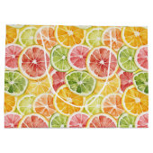 Berry Green Orange Pink Fruit Bridal Shower ラージペーパーバッグ (裏面)