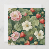 Berry in Love：ストロベリーブライダルシャワーの招待 招待状 (裏面)