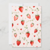 Berry in Love Botanical Art Pink Bridal Shower 招待状 (裏面)