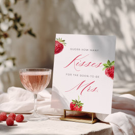 Berry in Love Bridal Shower Guess How Many Kisses ポスター