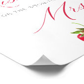 Berry in Love Bridal Shower Guess How Many Kisses ポスター (角)