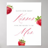 Berry in Love Bridal Shower Guess How Many Kisses ポスター (正面)