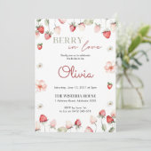 Berry in Love Bridal Shower Invitation: Editable 招待状 (スタンド正面)
