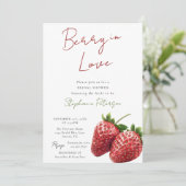 Berry In Love Bridal Shower Invitation Template 招待状 (スタンド正面)