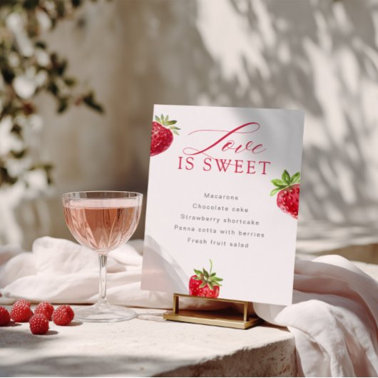 Berry in Love Bridal Shower Love is Sweet Dessert ポスター