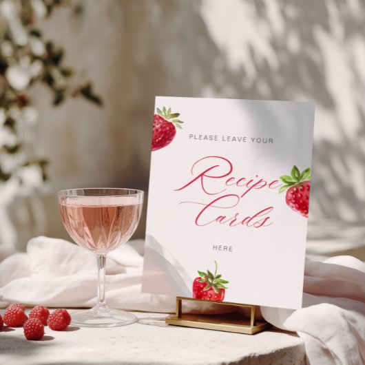 Berry in Love Bridal Shower Recipe Cards ポスター