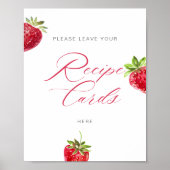 Berry in Love Bridal Shower Recipe Cards ポスター (正面)