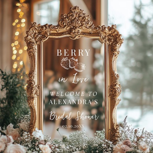 Berry In Love Elegant Selfie Mirror Welcome Sign ウィンドウサイン