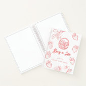 Berry in Love Hand-drawn Strawberry Bridal Shower ノートブック (内部)