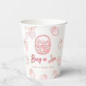Berry in Love Hand-drawn Strawberry Bridal Shower 紙コップ (裏面)