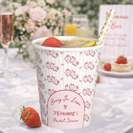 Berry In Love Pink Red Strawberry Bridal Shower 紙コップ
