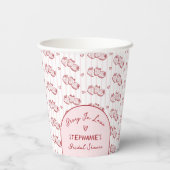 Berry In Love Pink Red Strawberry Bridal Shower 紙コップ (裏面)