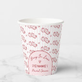 Berry In Love Pink Red Strawberry Bridal Shower 紙コップ (正面)