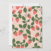 Berry in Love Pink Strawberry Floral Bridal Shower 招待状 (裏面)