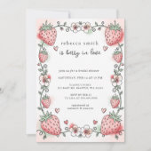 Berry in Love Strawberry Bridal Shower 招待状 (正面)