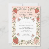 Berry in Love Strawberry Bridal Shower 招待状 (正面)