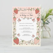 Berry in Love Strawberry Bridal Shower 招待状 (スタンド正面)