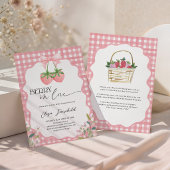 Berry in Love Strawberry Bridal Shower 招待状