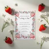Berry in Love Strawberry Bridal Shower 招待状