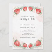 Berry in Love Strawberry Bridal Shower 招待状 (正面)