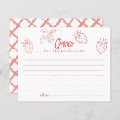 Berry in Love Strawberry Bridal Shower Advice Card (正面/裏面)
