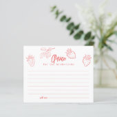 Berry in Love Strawberry Bridal Shower Advice Card (スタンド正面)