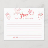 Berry in Love Strawberry Bridal Shower Advice Card (正面)