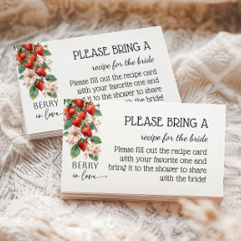 Berry in Love Strawberry Bridal Shower Recipe エンクロージャーカード