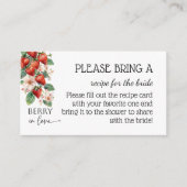 Berry in Love Strawberry Bridal Shower Recipe エンクロージャーカード (正面)