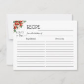 Berry in Love Strawberry Bridal Shower Recipe ノートカード (正面)
