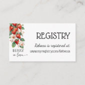 Berry in Love Strawberry Bridal Shower Registry エンクロージャーカード (正面)