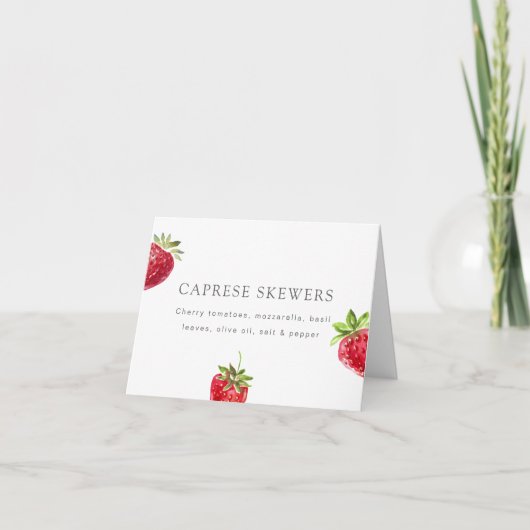 Berry in Love Strawberry Food Label Card 招待状 (正面)