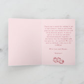 Berry In Love Strawberry Pink Bridal Shower Folded サンキューカード (内部)