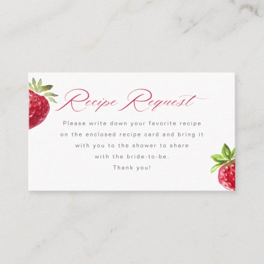 Berry in Love Strawberry Recipe Request エンクロージャーカード (正面)