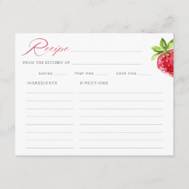 Berry In Love Watercolor Strawberry Recipe Card エンクロージャーカード