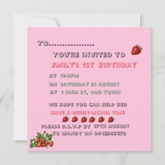 Berry-licous 招待状 (裏面)